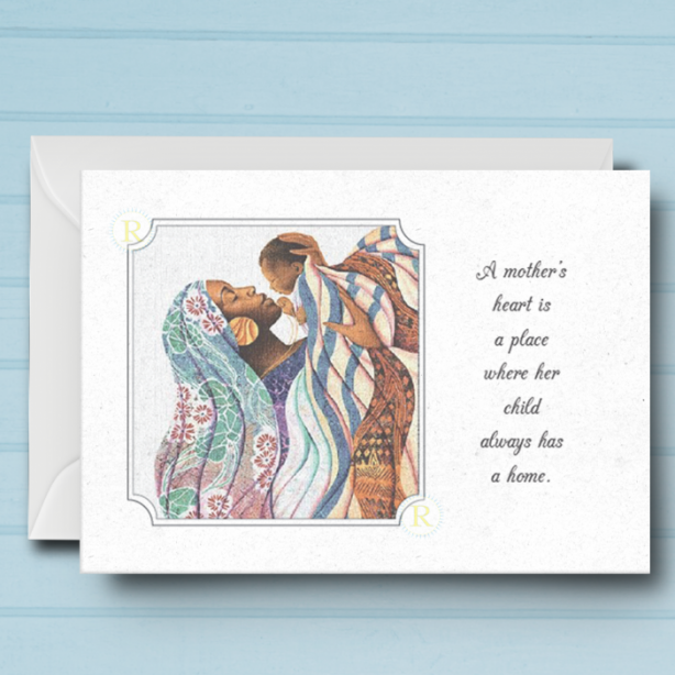 Black Mother's Day Card 'Mother's Heart'